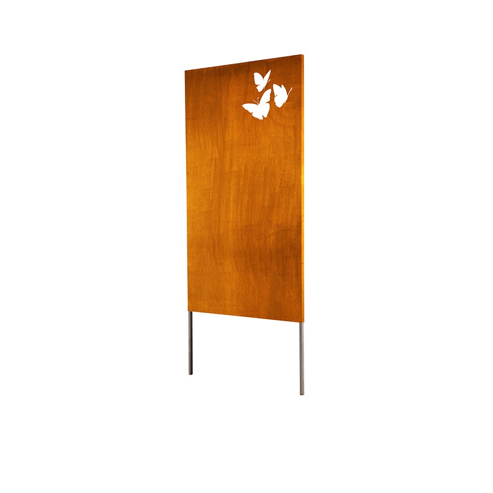 Home Deluxe - Privacyscherm BUTTERFLY - 180 x 100 cm - weerbestendig, elegante roestlook | Roestbord, tuinpaal, roestpaal
