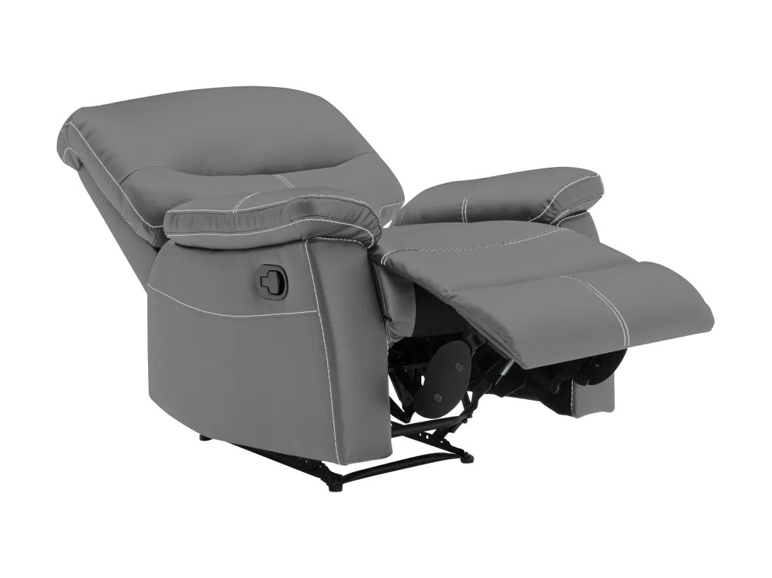 Canapé 3 places et un fauteuil relax en simili gris CANBY