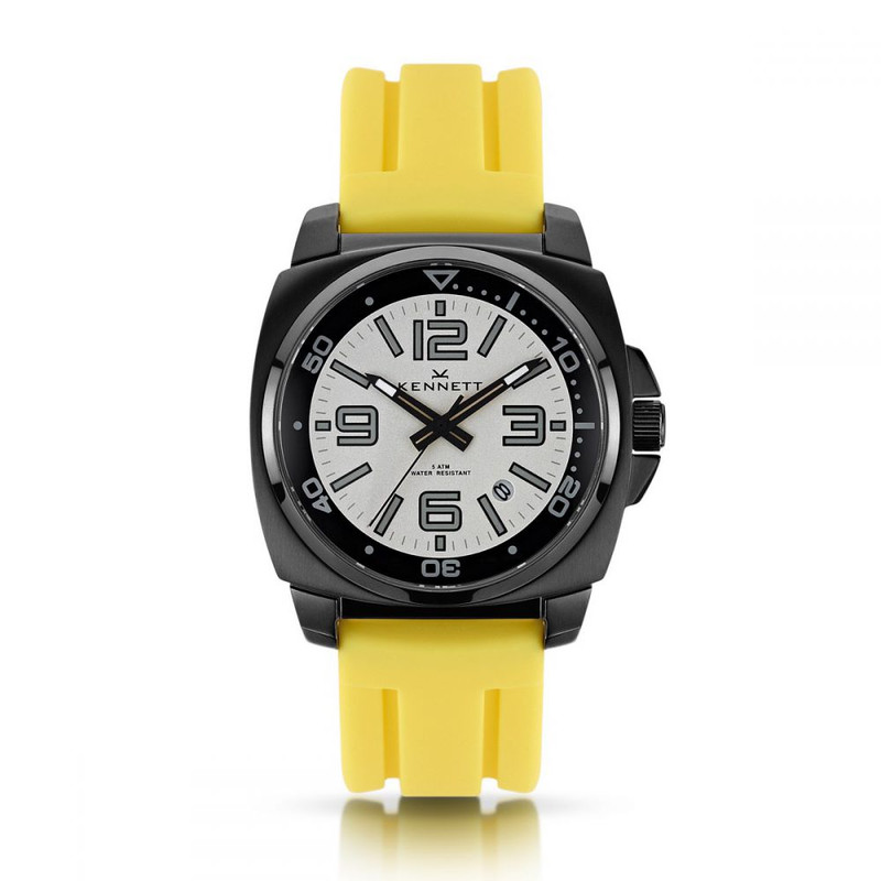 Montre Kennett Valour, Blanc sur jaune