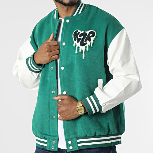 Veste Teddy MK21010 Vert Blanc