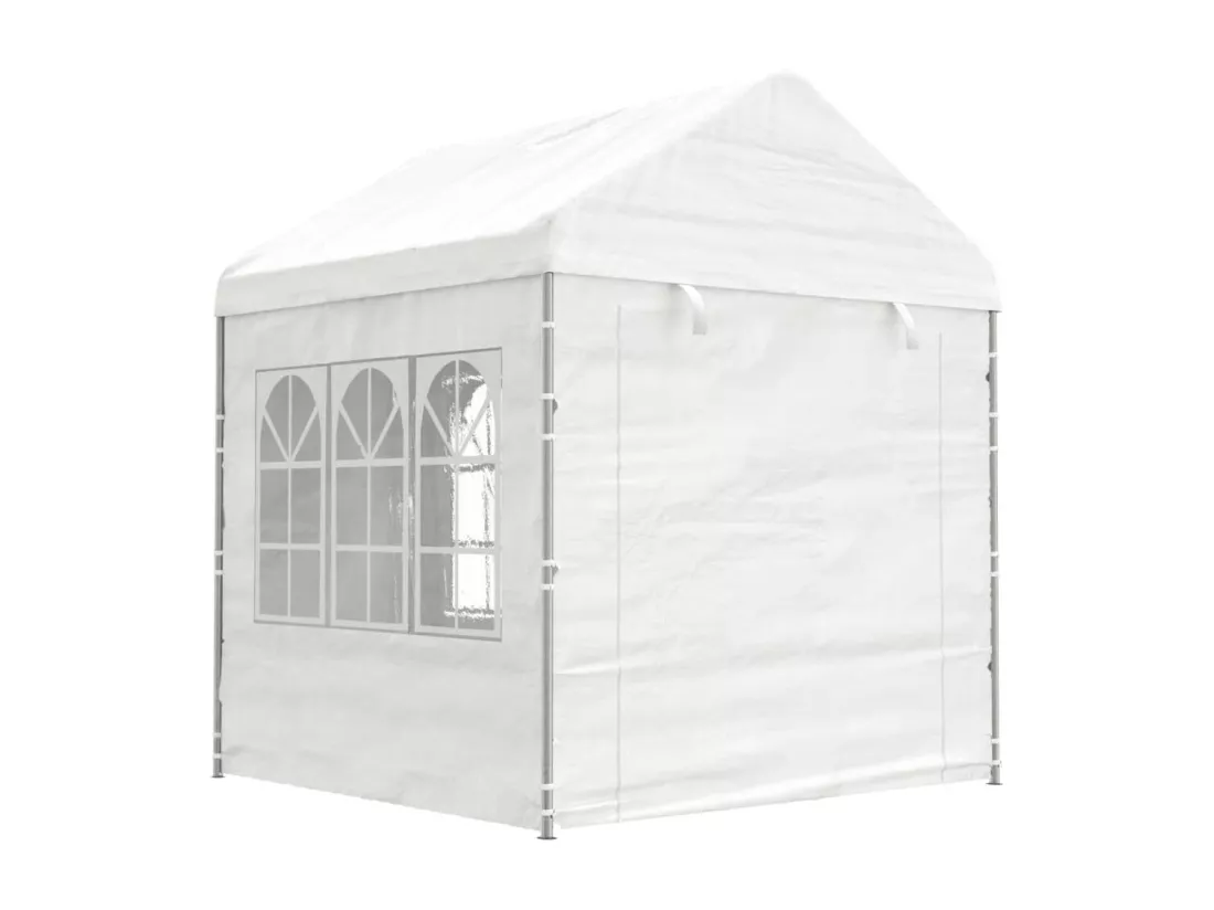 Belvédère avec toit blanc 17,84x2,28x2,69 m polyéthylène