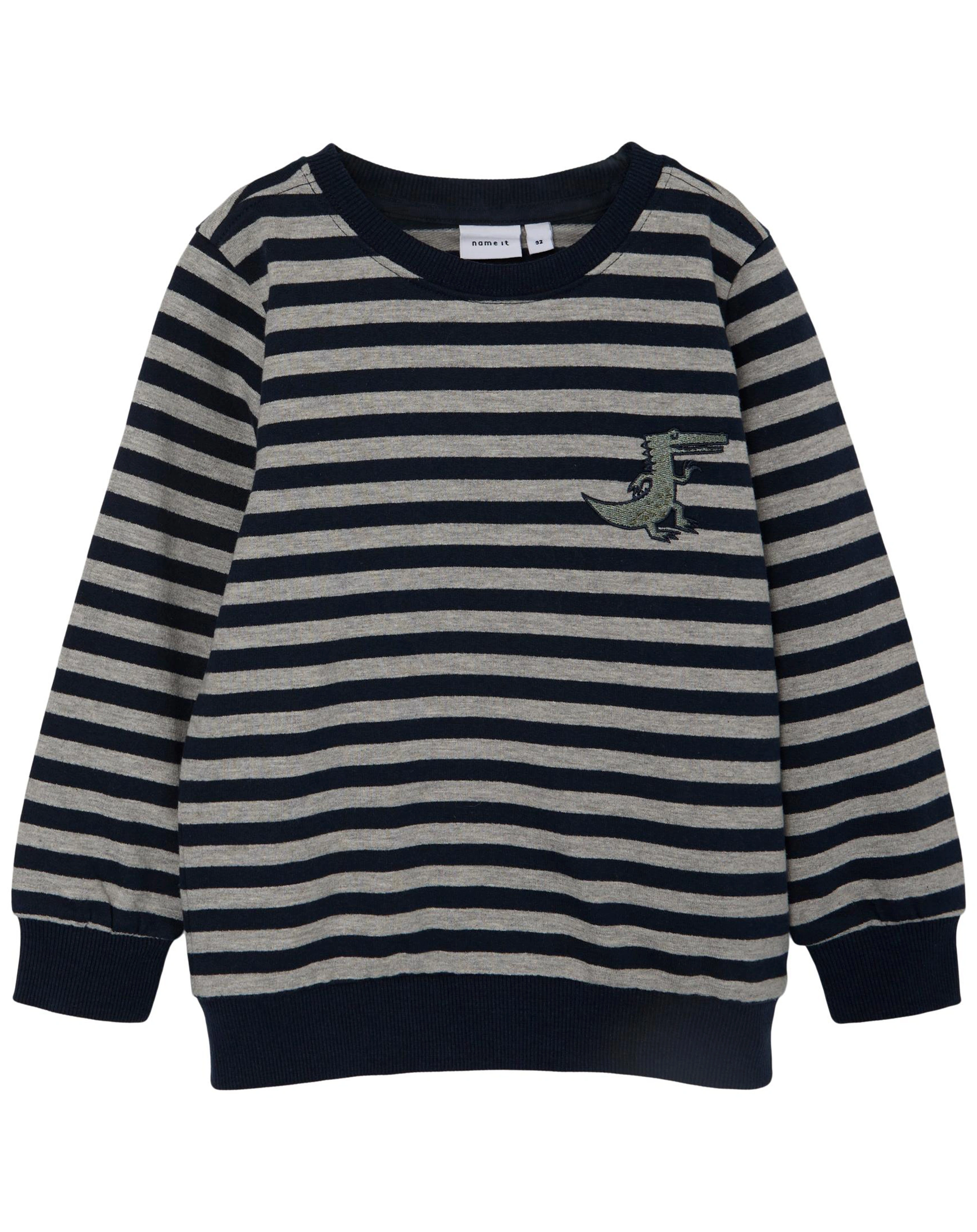 Sweatshirt NMMRANANCROCO gestreift in grey melange
