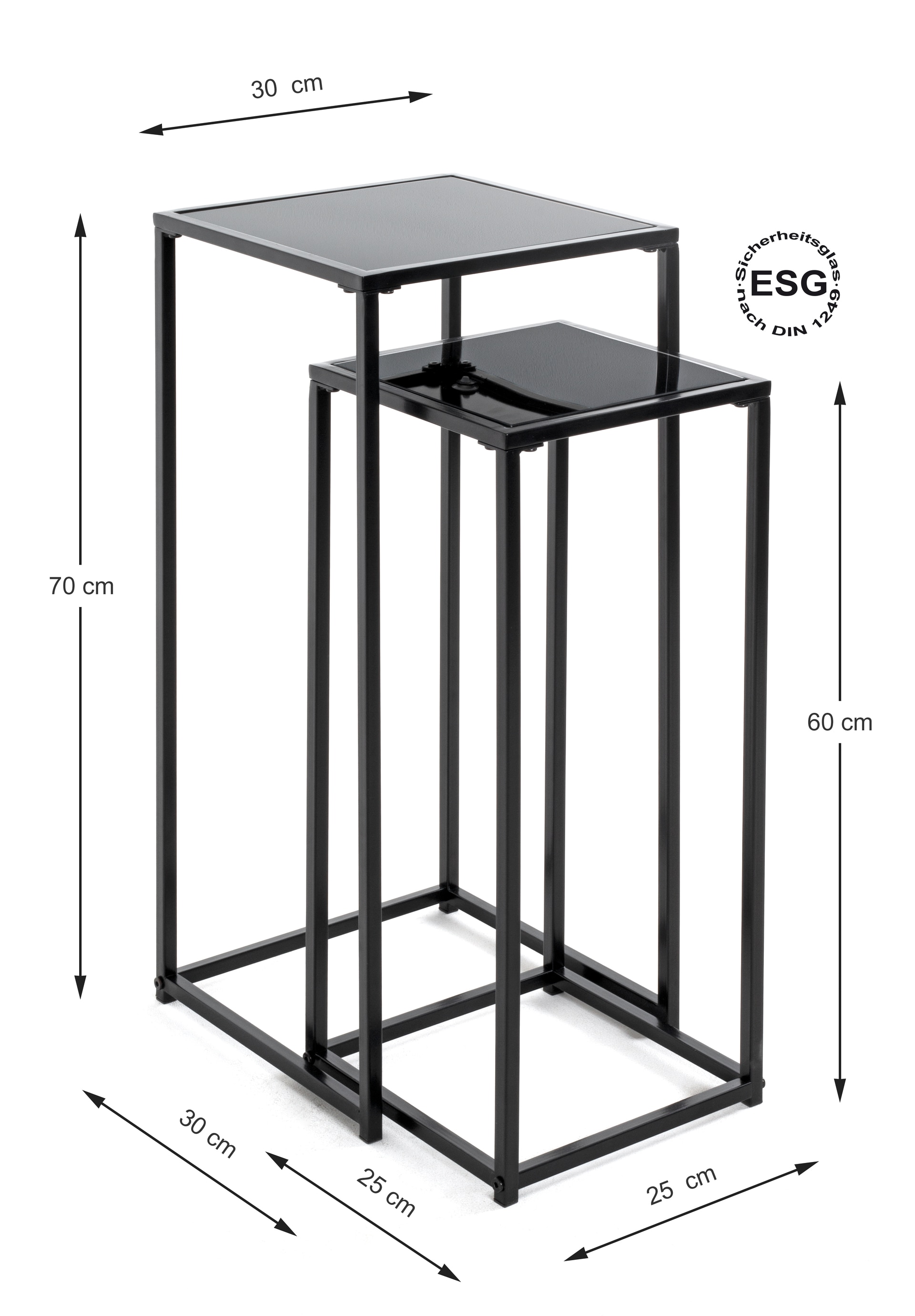 Blumensäulen 2er-Set schwarz