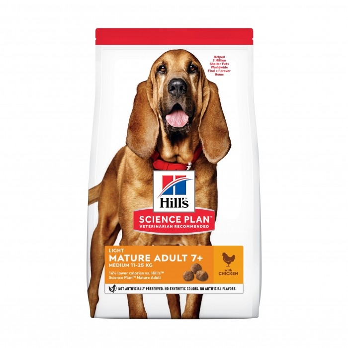HILL'S Science Plan Light Medium Mature Adult 7+ au Poulet - Croquettes pour chien