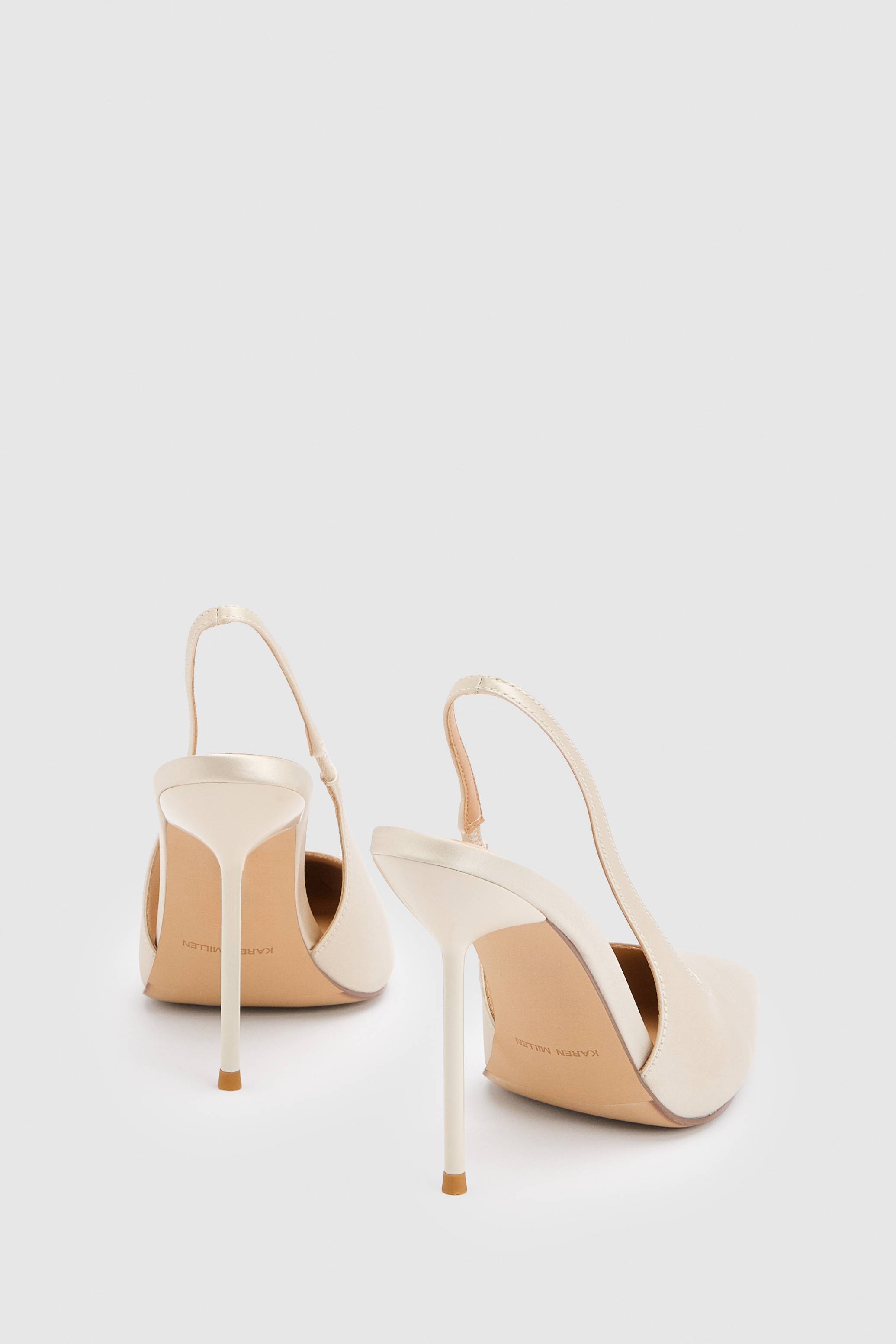 KarenMillen Escarpin À Bride Arrière En Satin Avec Talon