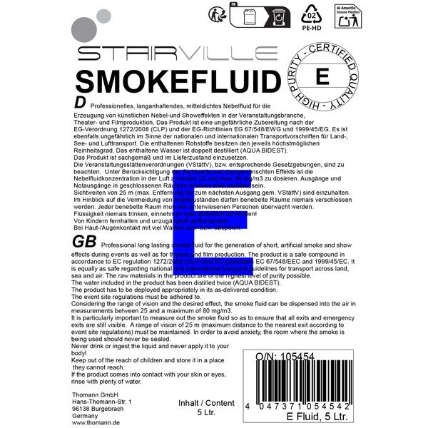 Stairville E Spezial Nebelfluid 5l