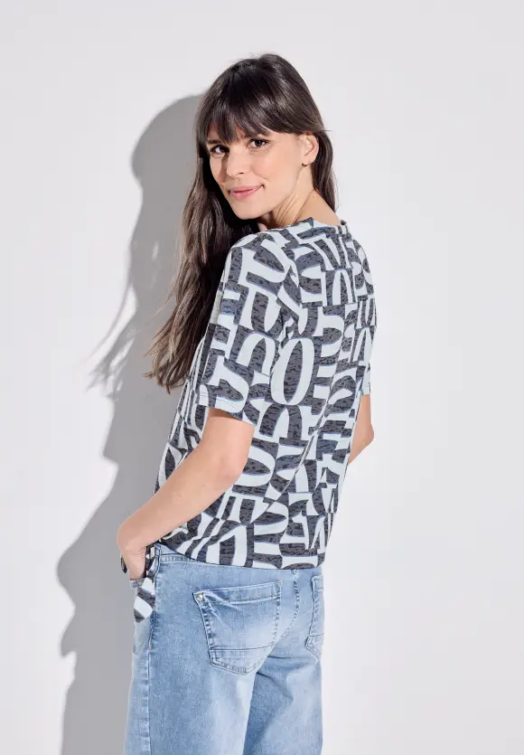 Burnout Print T-Shirt - universal blue