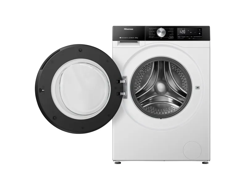 Hisense WD3S8043BW3 - Vaske-/ tørremaskine - Wi-Fi - bredde: 59.5 cm - dybde: 51 cm - højde: 84.5 cm - frontbetjening - 54 liter - 8 kg - 1400 rpm - hvid