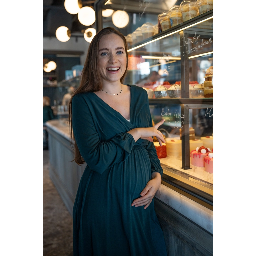 Cool Mama Umstands- und Stillkleid 2 in 1 dunkelgrün