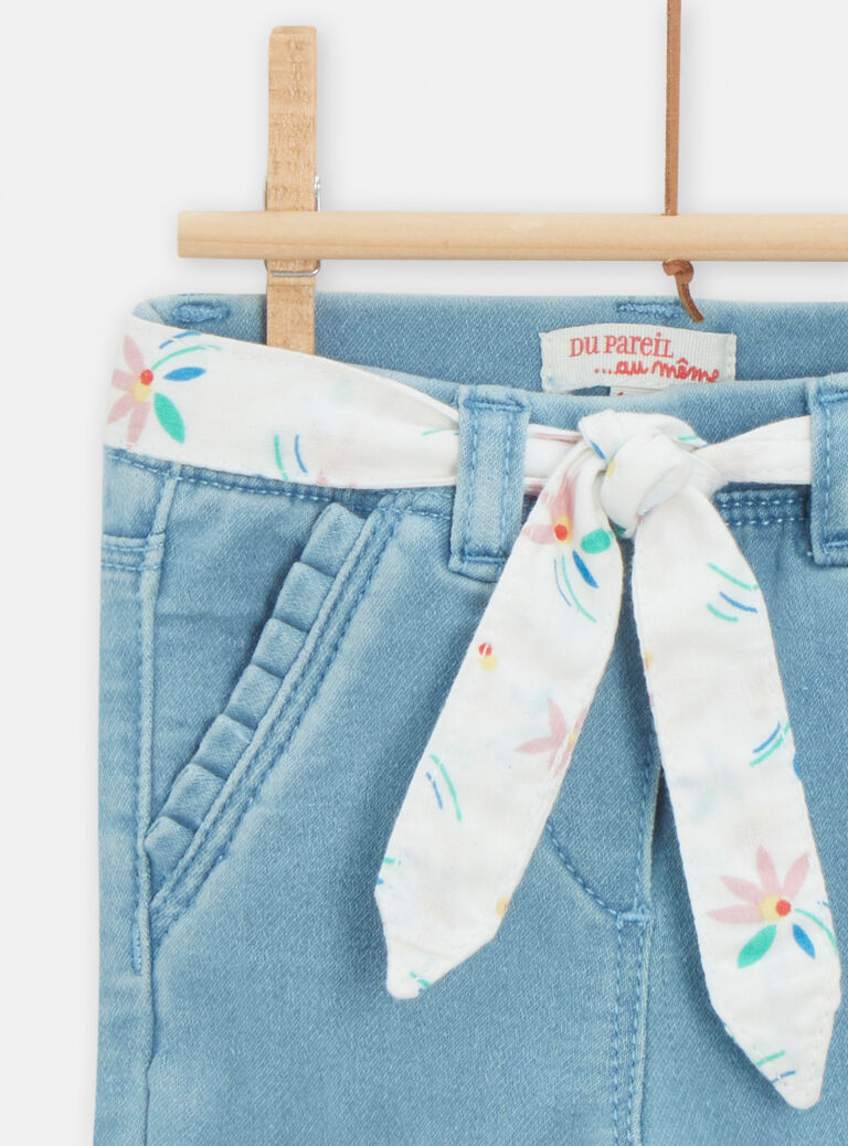 Jegging clair avec ceinture pour bébé fille