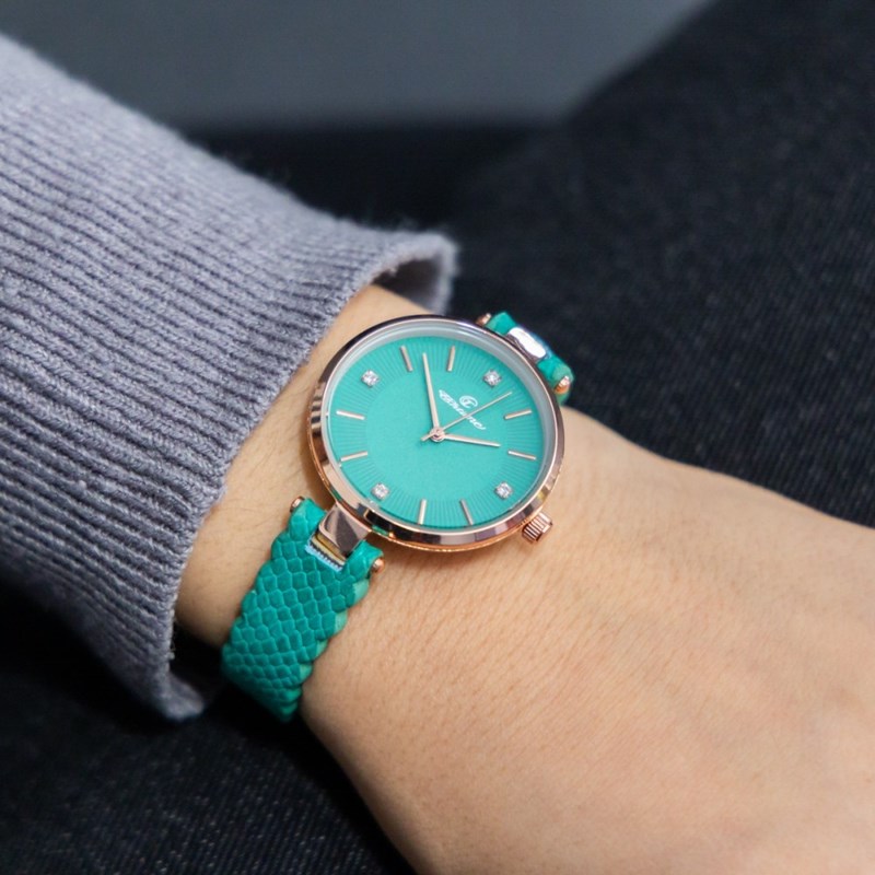 Montre Femme CHTIME bracelet Cuir Vert
