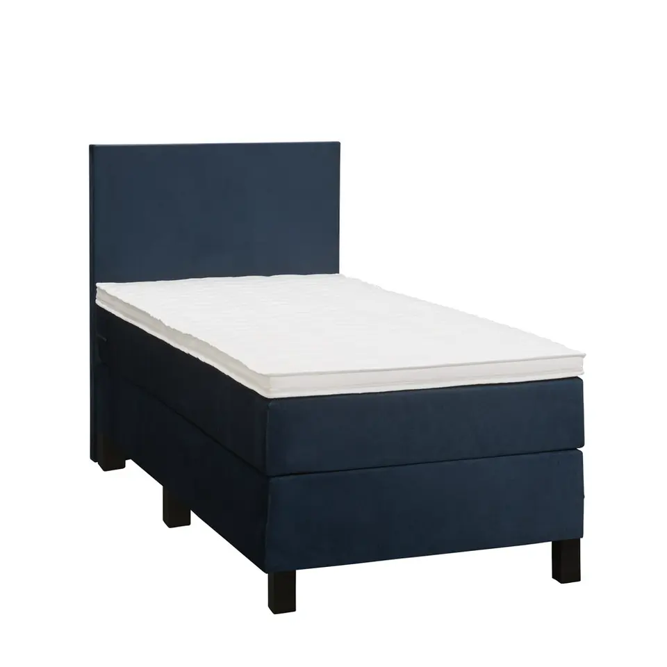 Boxspring Liv egaal - blauw - 90x200 cm - vierkante poot