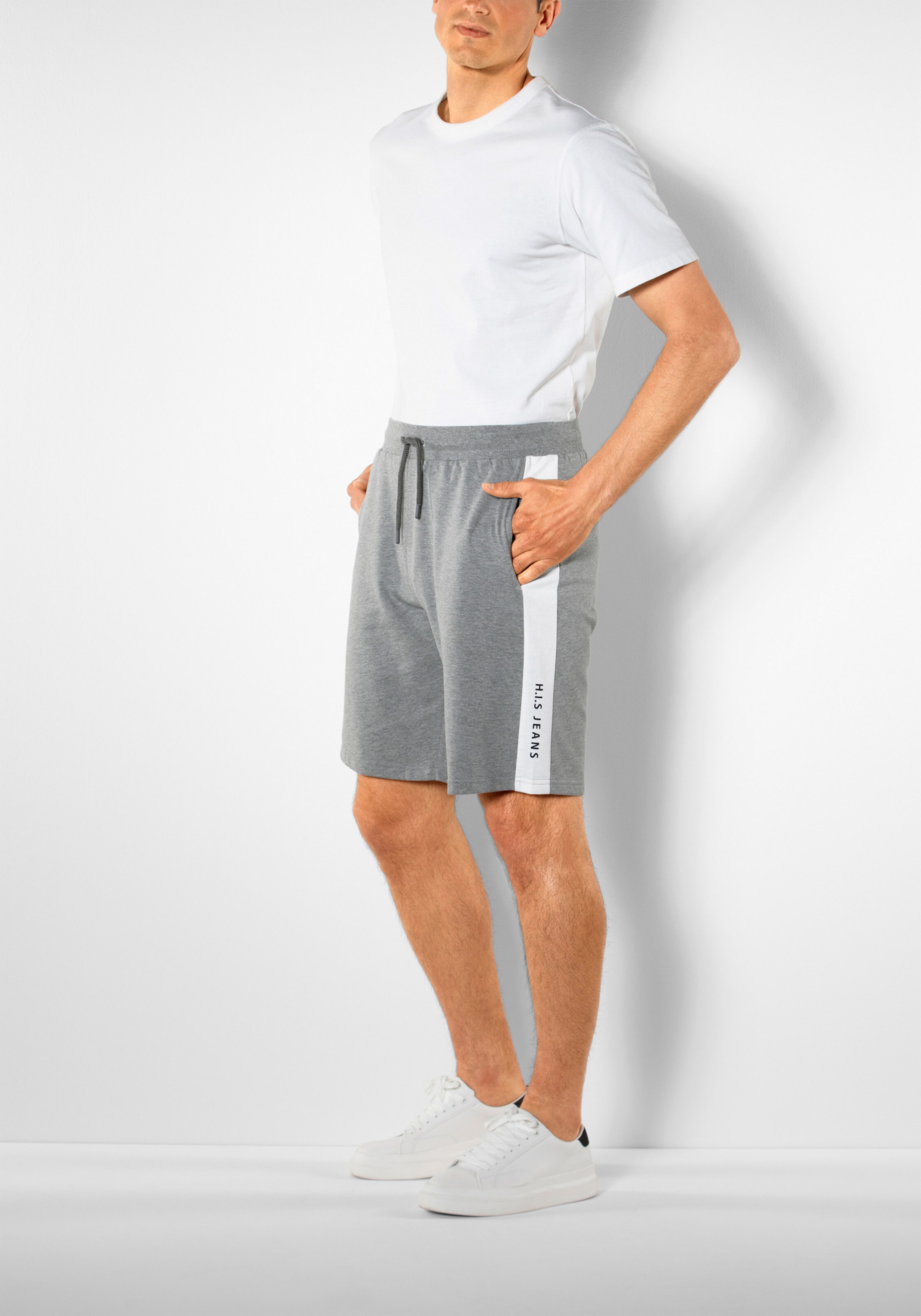 H.I.S Sweatshorts in grau-meliert