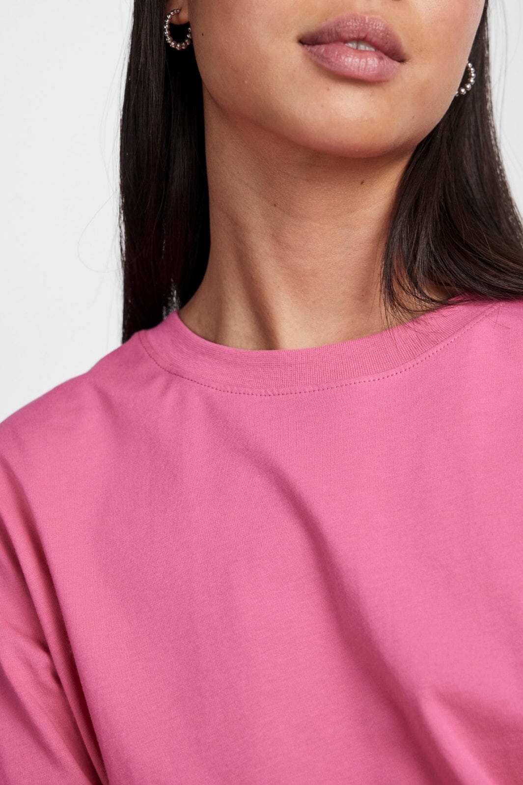 Pieces Pcria Ss Solid Tee 4280171 shocking pink