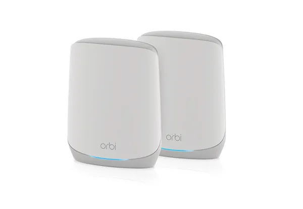 NETGEAR Orbi RBK762S - Wi-Fi-system - (router, forlænger) - op til 5000 sq.ft - mesh 1GbE - Wi-Fi 6 - Tri-Band