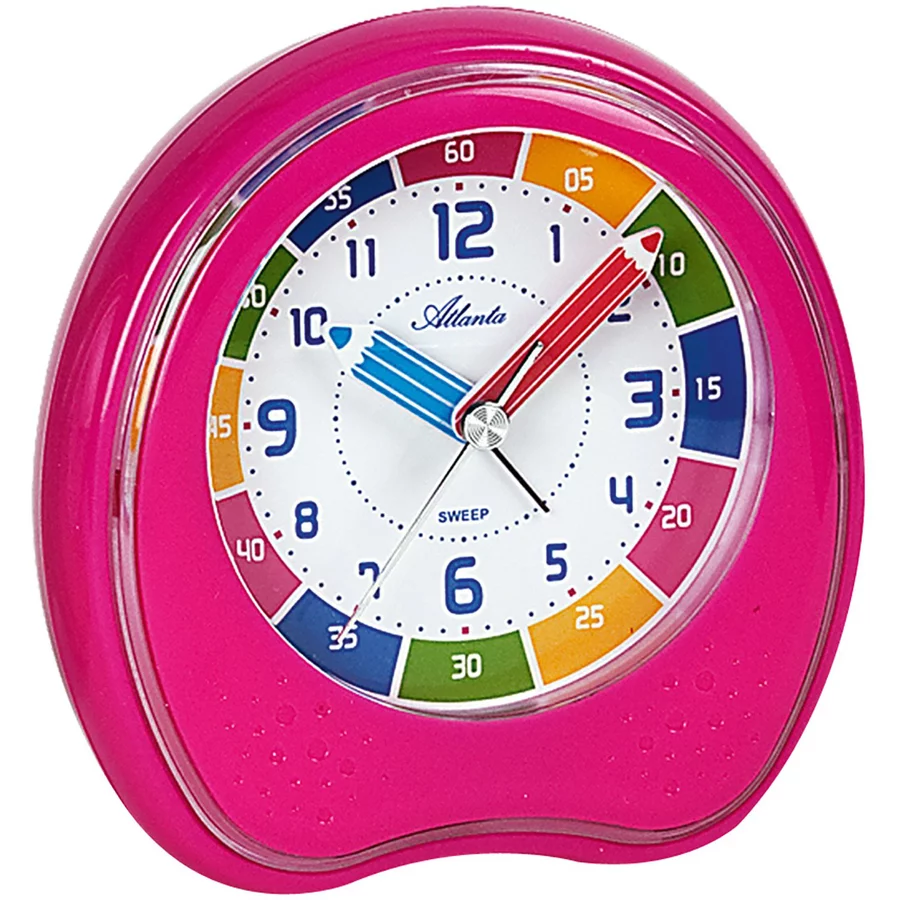 Atlanta Lern-Kinderwecker mit Weckwiederholung Pink white