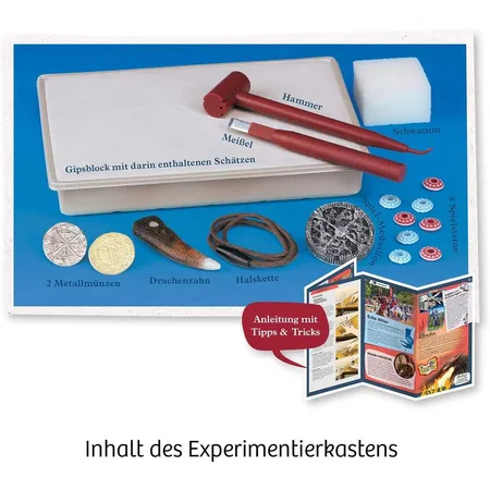 KOSMOS Ritter-Schatz, Grabe funkelnde Münzen und Spielsteine aus