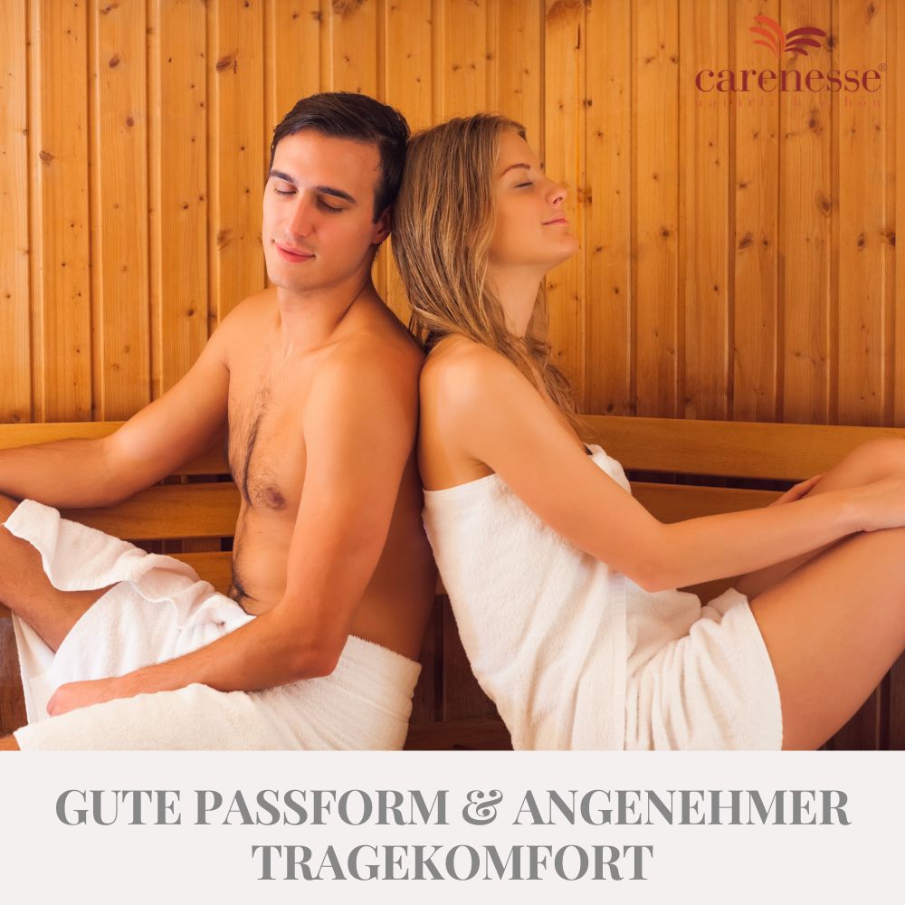 Carenesse Sauna-Kilt Set Damen & Herren hellgrau 100% Baumwolle
