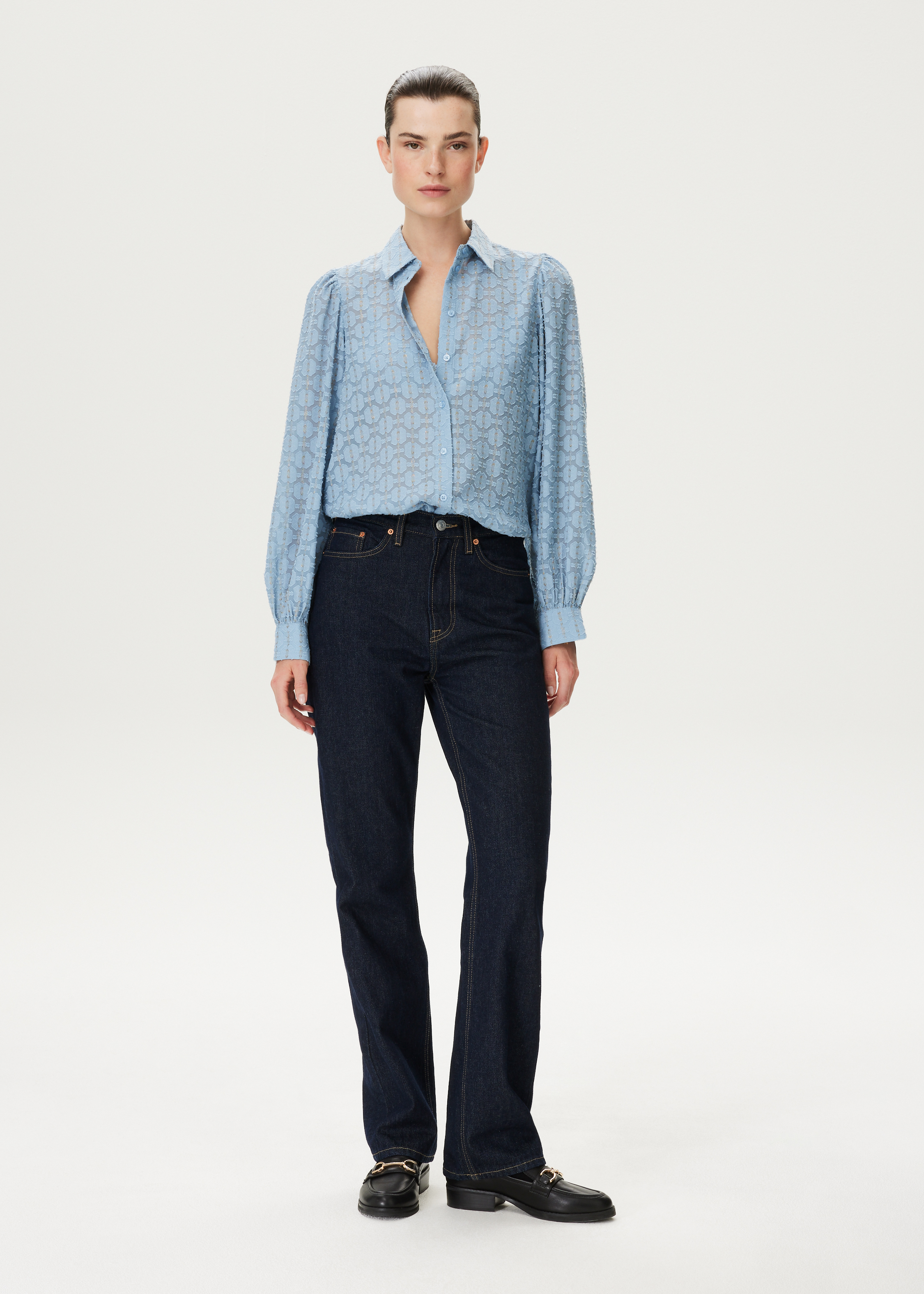 Blouse met plumetis en lurex