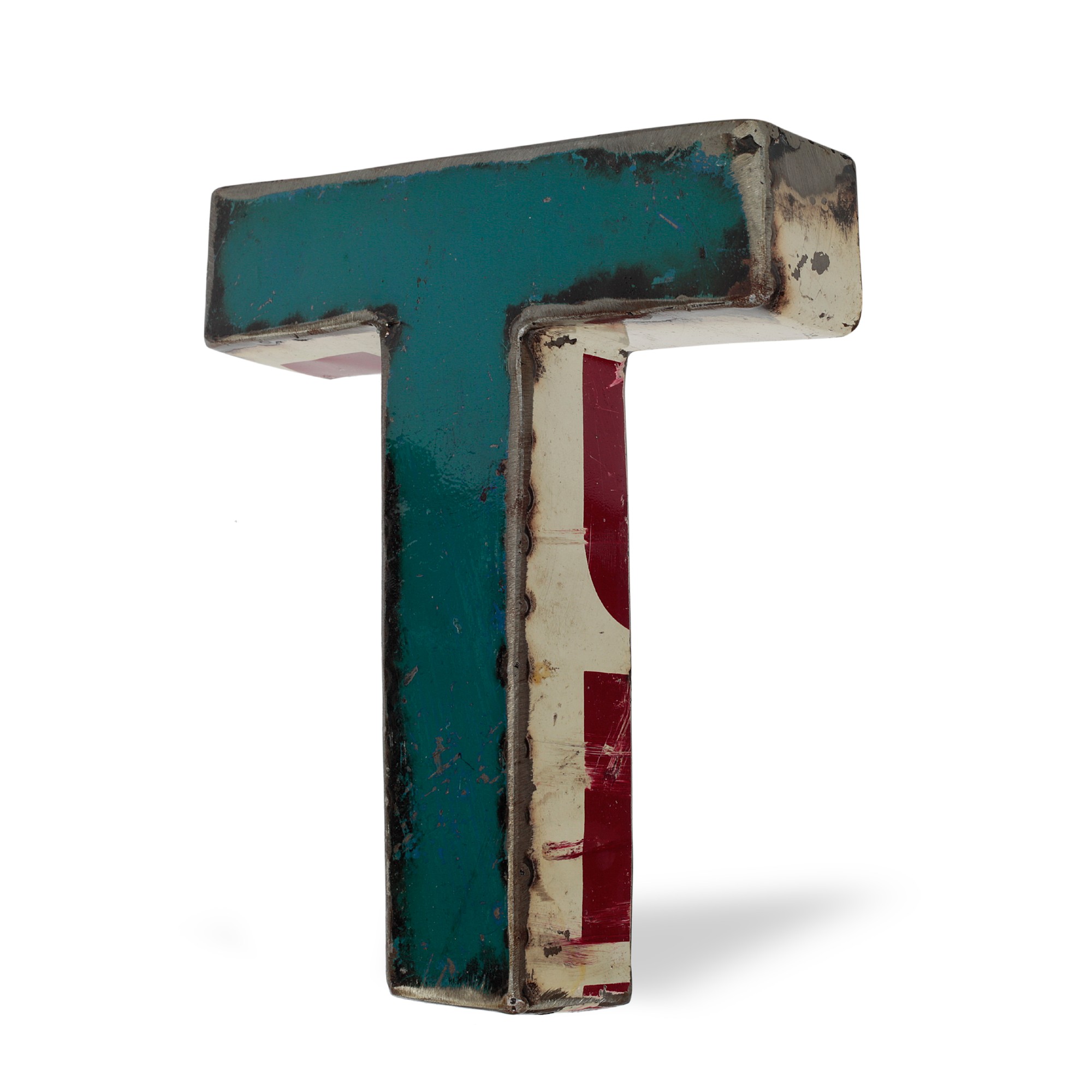 Metallbuchstabe 'T', multicolor, T 18 cm, B 20 cm, H 4 cm von fischer's lagerhaus