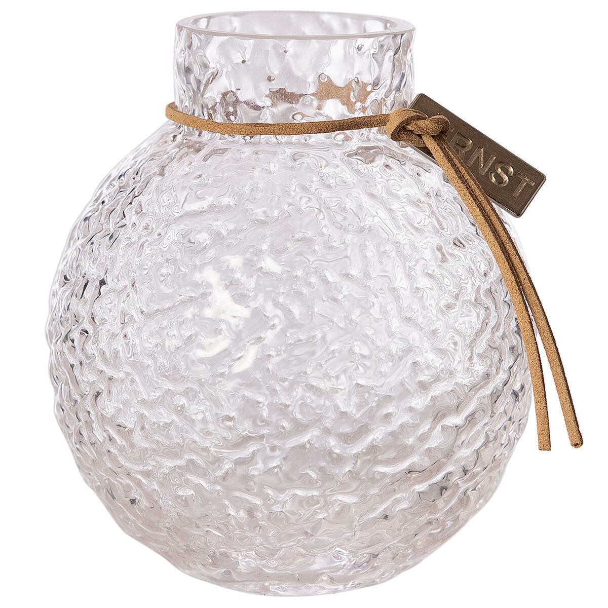 Glassvase med rund mønstret struktur, 10 cm