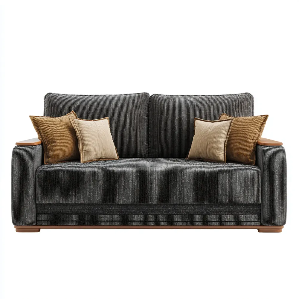 2-Sitzer-Sofa Stoff 200x95x85 cm – Dunkelgrau – Moderner Stil