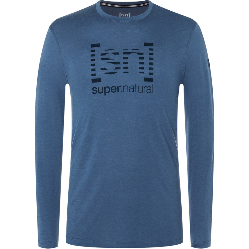 Super.Natural Herren Grid Logo Longsleeve
