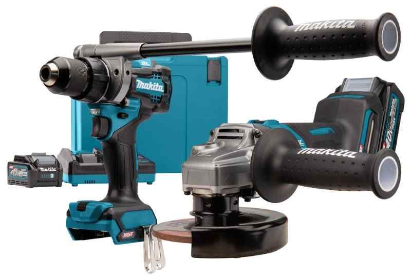 Makita DK0124G201 40V Max Combiset boren, schroeven en slijpen ( 2x4.0 Ah)  snellader in mbox