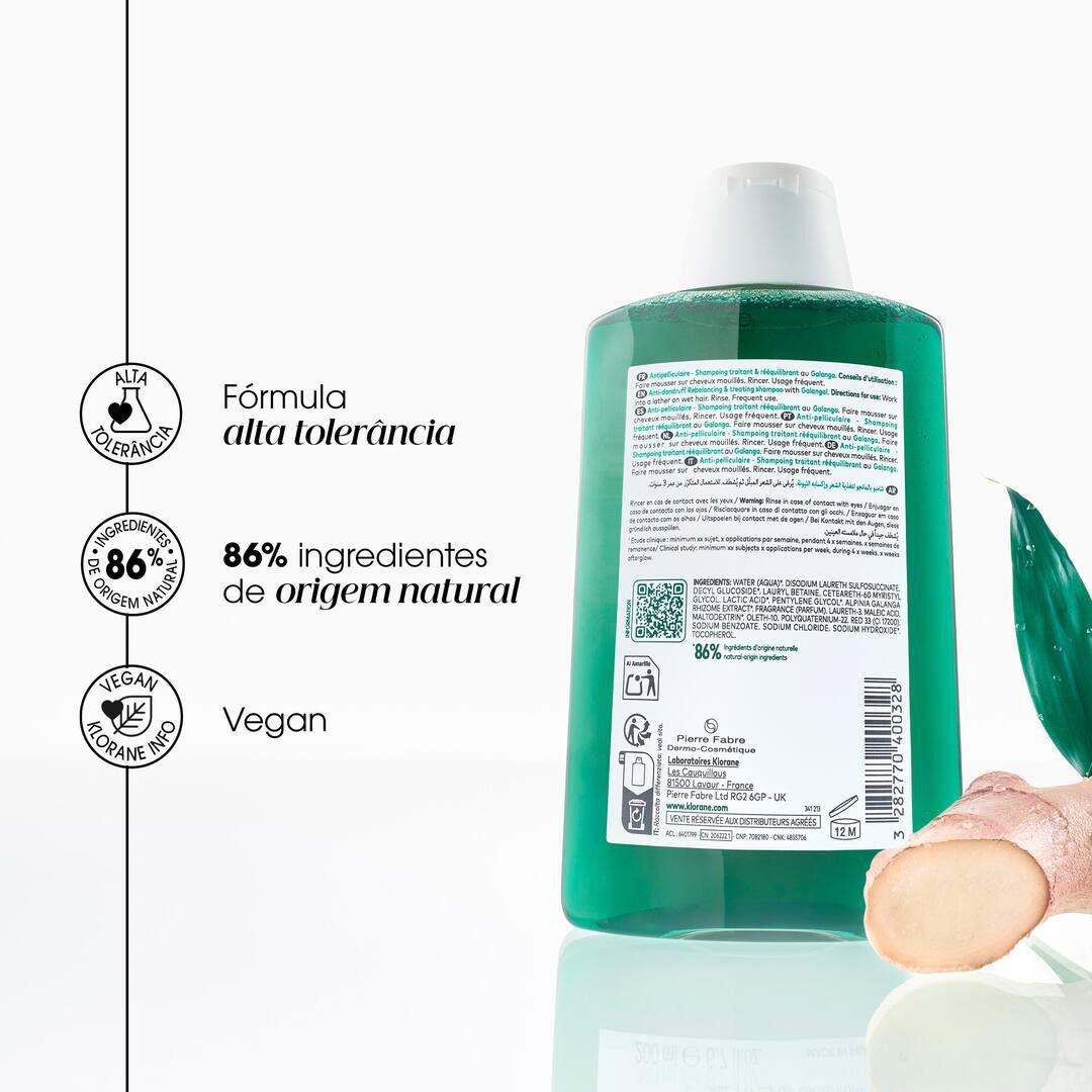 KLORANE  Galanga Champô Anticaspa Reequilibrante - 200ml
