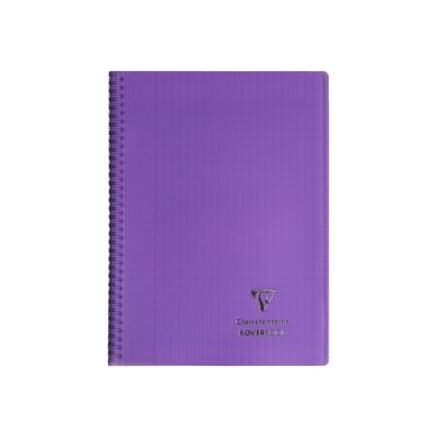 Clairefontaine Koverbook - Cahier à spirale polypro - A4 (21x29,7 cm) - 160 pages - grands carreaux (Seyes) - disponible dans différentes couleurs