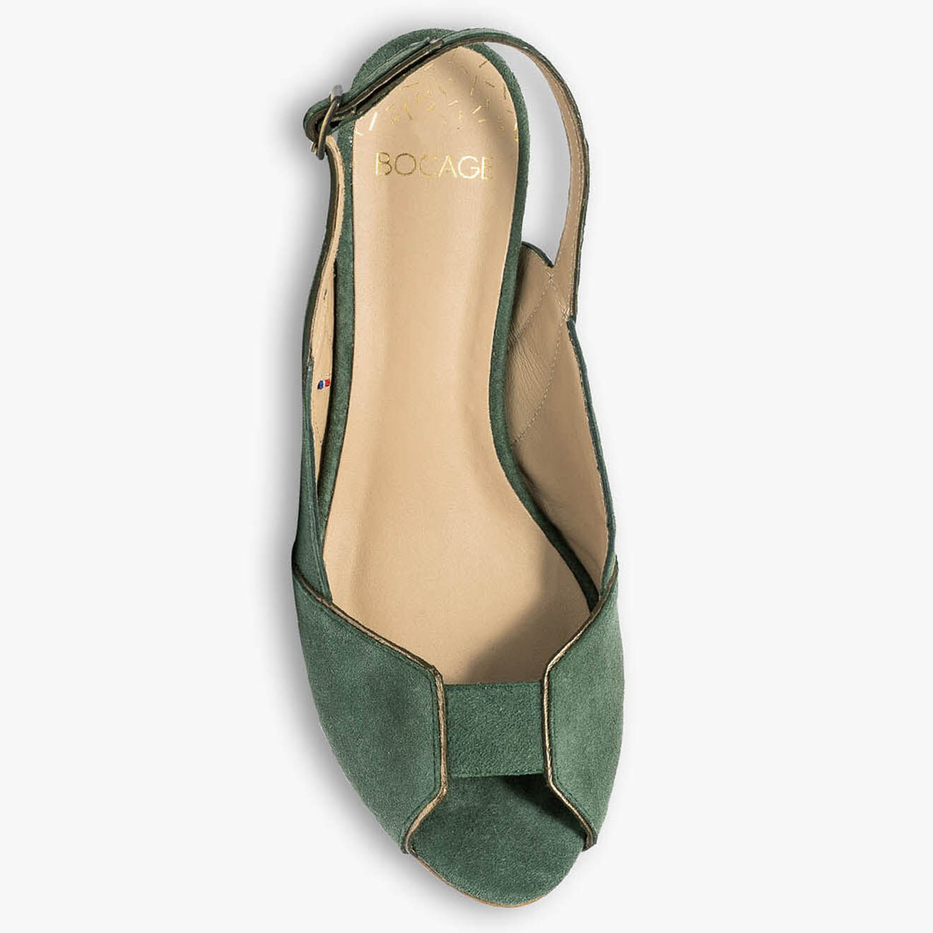 Bocage Slingbacks  de Cuir Hervea sauge