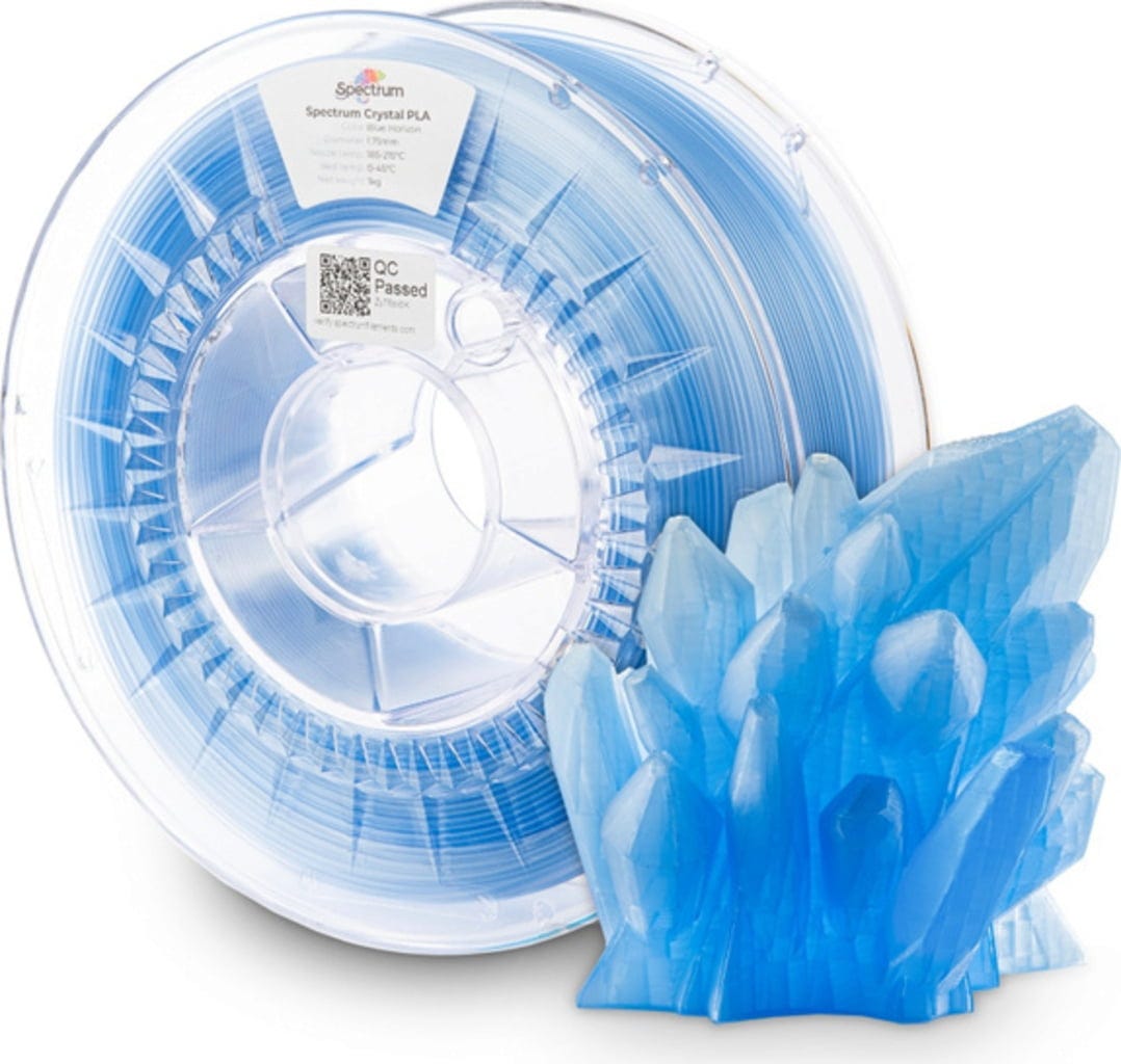 Spectrum  PLA Crystal Blue Horizon, 1,75 mm / 1000 g    Transparentes Hochleistungs-PLA in Blue Horizon