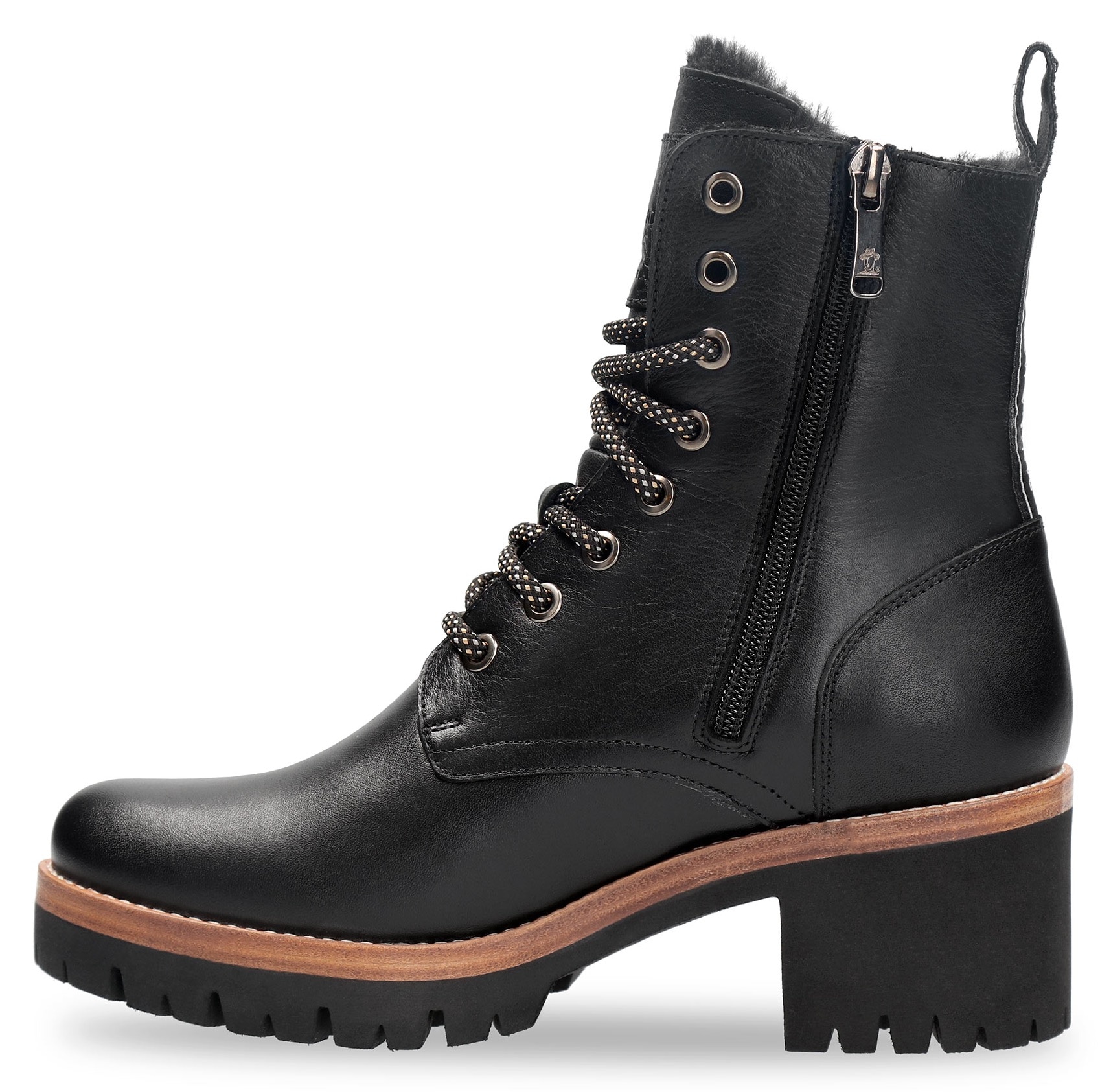 Panama Jack Winterstiefelette »Padma«  , Schnürstiefelette, Blockabsatz, Profilsohle, mit Anziehlasche