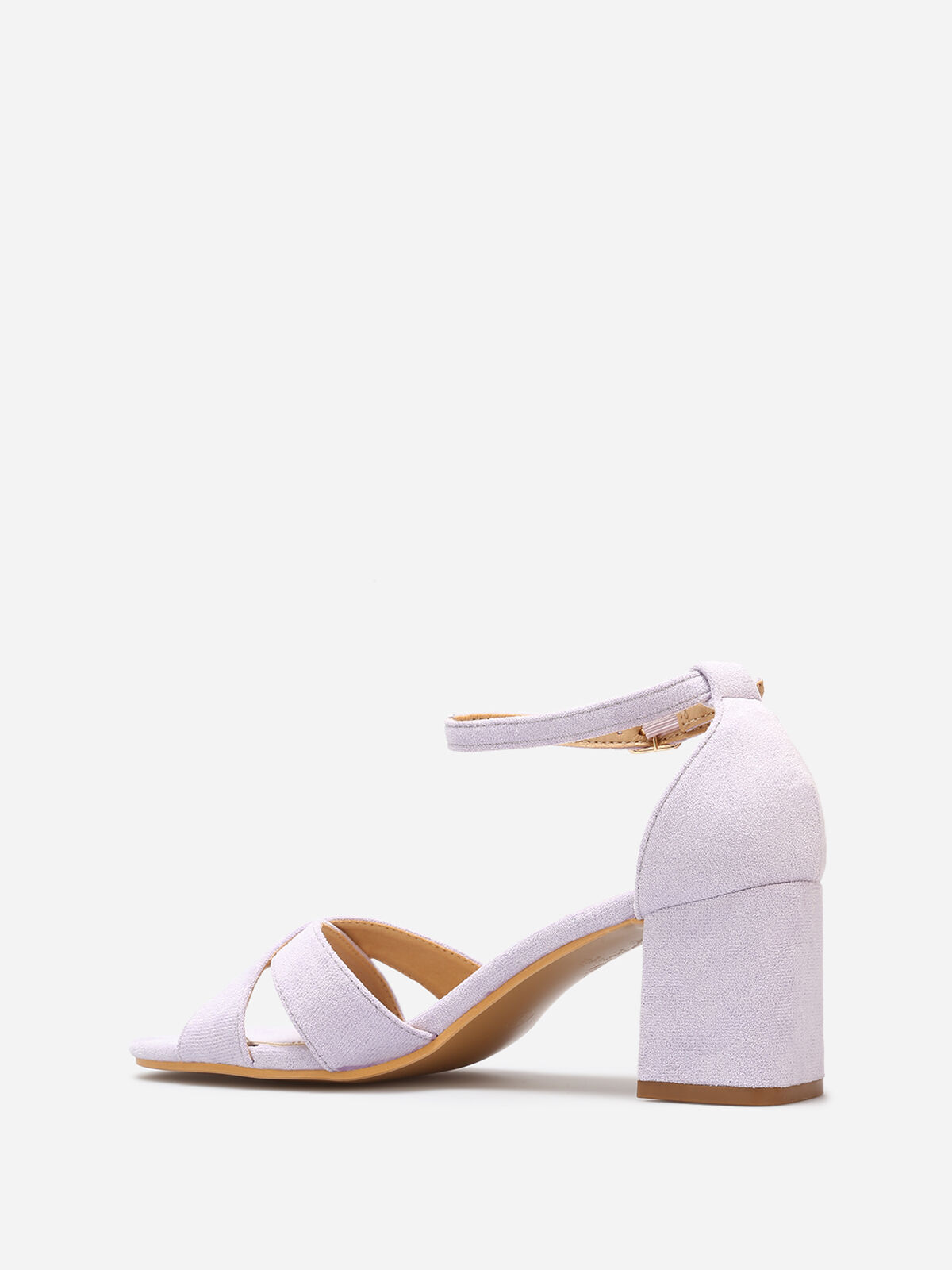 Sandales en suédine à brides croisées- Violet
