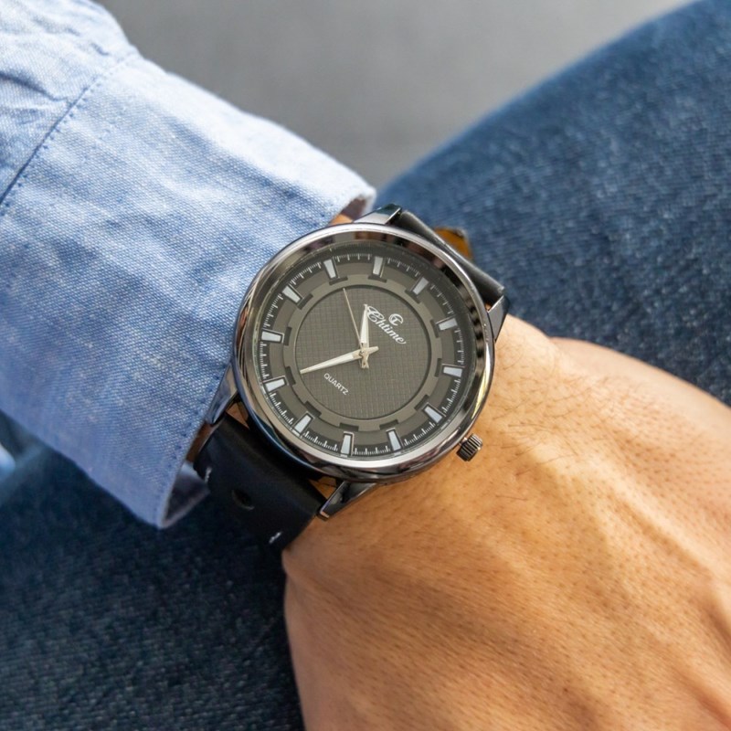 Montre Homme CHTIME bracelet Cuir Noir