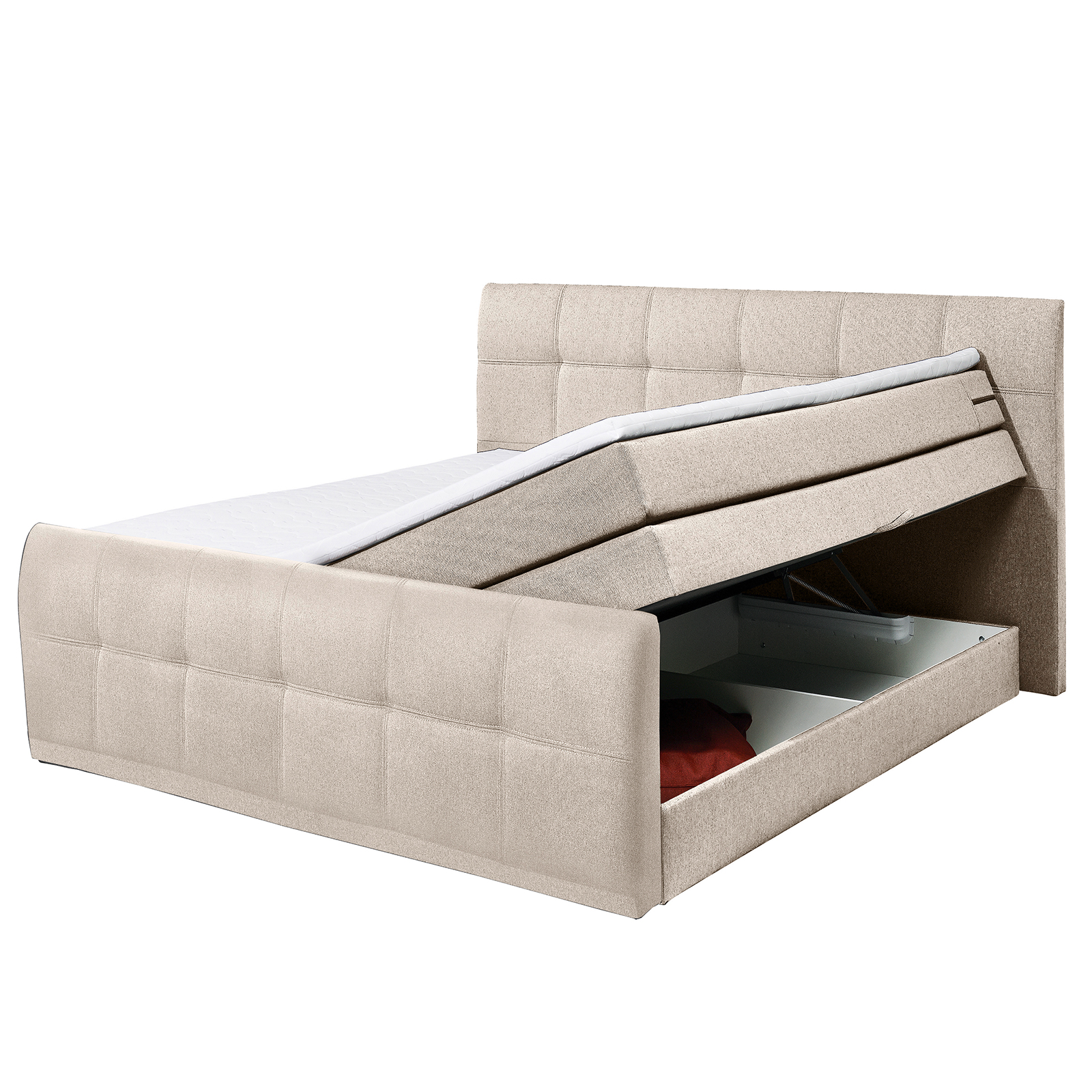 Boxspringbett - beige - Taschenfederkern - H2 - 180x200 cm