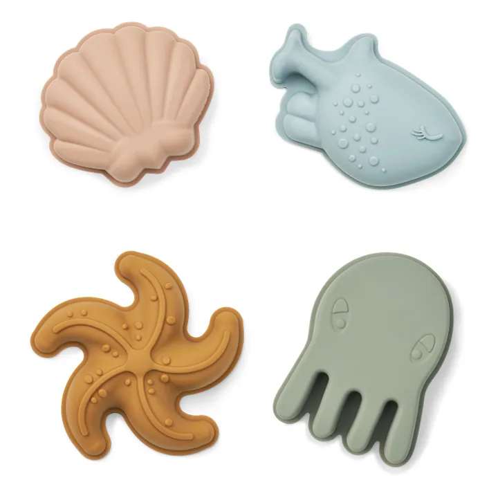 Liewood Moules Gill en silicone pour la plage - Set de 4 | Mermaids/Sandy