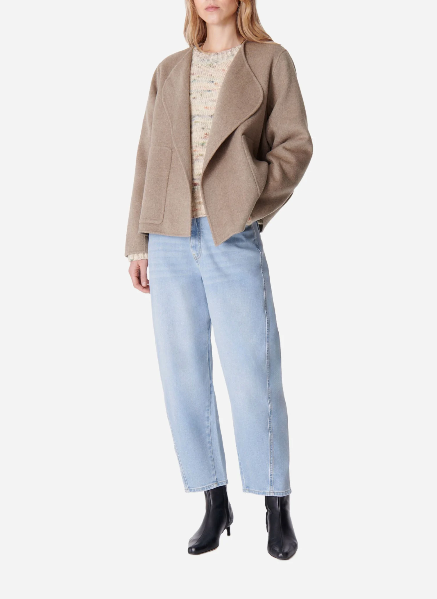 CHANN - Veste en laine double-face | Beige