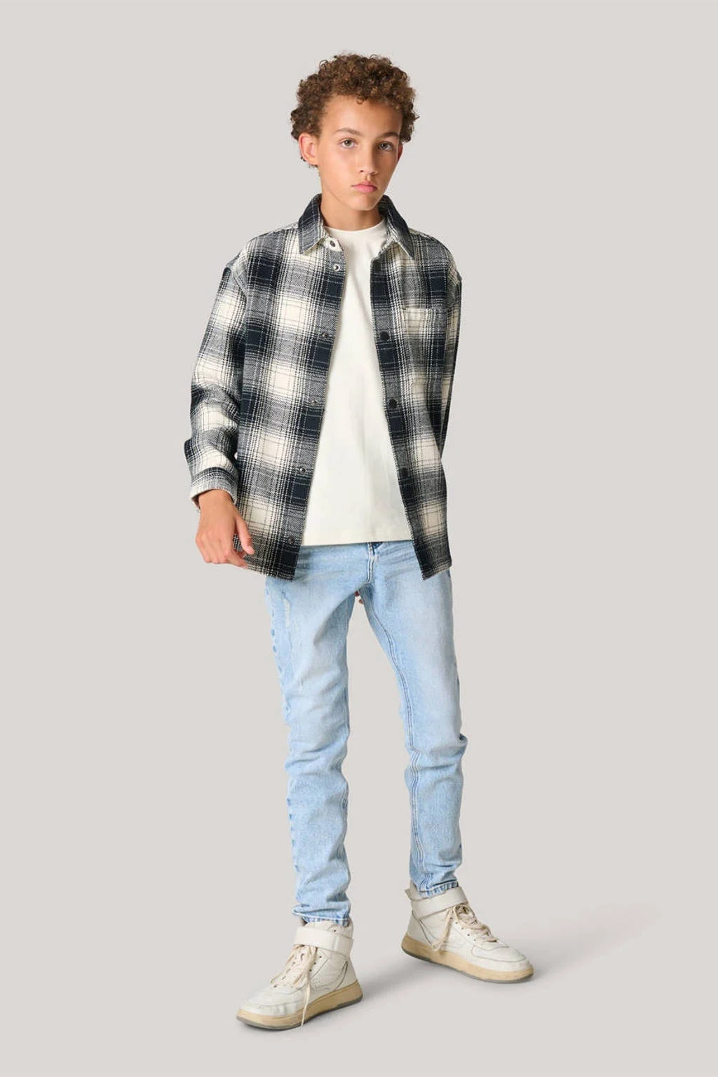 Shoeby overshirt zwart/offwhite