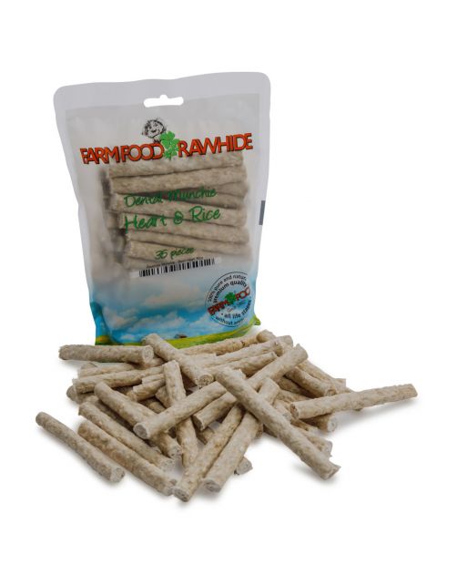 Farm Food Rawhide Dental Munchie Hart - Hondensnacks - Rund 10 cm 35x8 g Wit