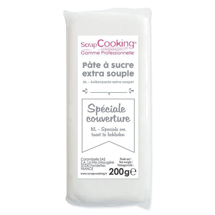 Pâte à sucre de couverture blanche 200 g Scrapcooking
