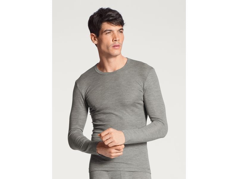Calida Funktionsunterwäsche Calida Wool und Silk Grau, M Herren Langarm-Shirt