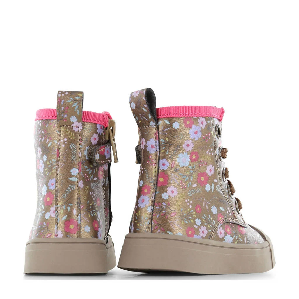 Shoesme gebloemde sneakers brons