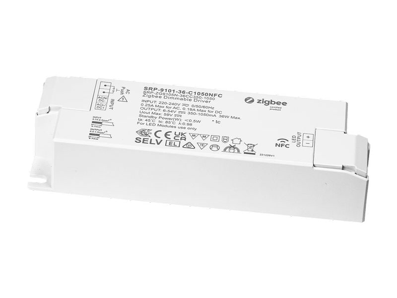 Sunricher Zigbee 3.0 LED Konverter 36W NFC 350-1050mA mit N Zigbee 3.0 LED-Treiber