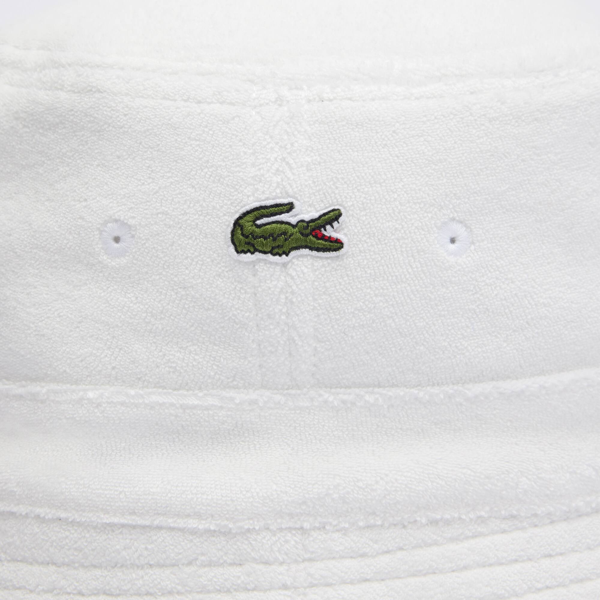 Frottee-Eimerhut mit Logostreifen Caps & Hüte - Weiss - Lacoste - Unisex