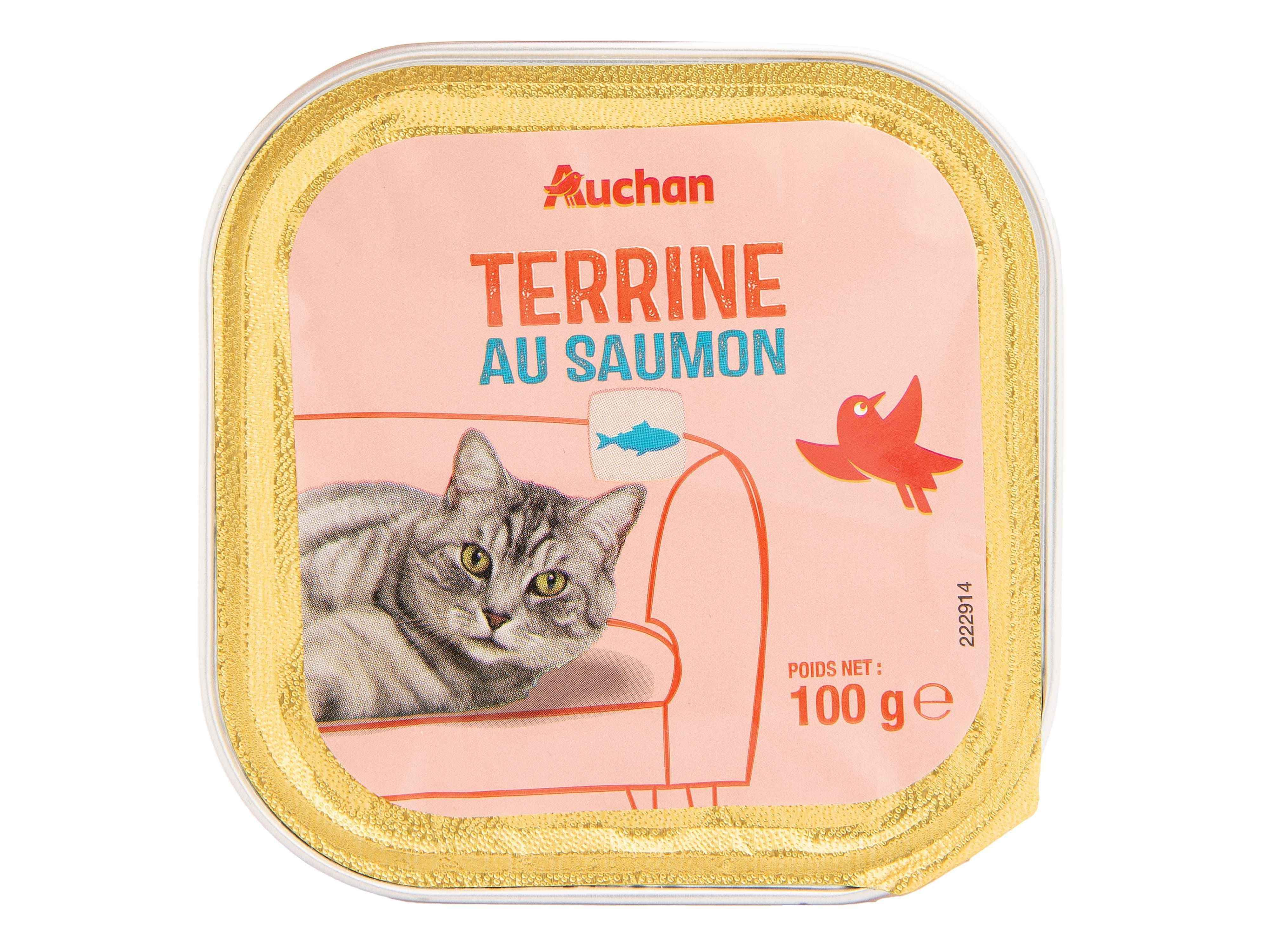 COMIDA HÚMIDA PARA GATO AUCHAN TERRINA RICO EM SALMÃO 100G