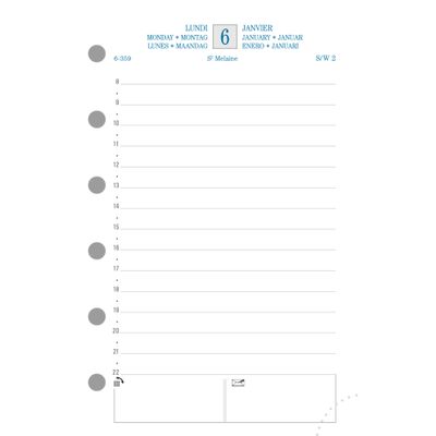 Exacompta Exatime 14 - Recharge pour organiseur - 1 jour par page - 8,1 x 12,6 cm