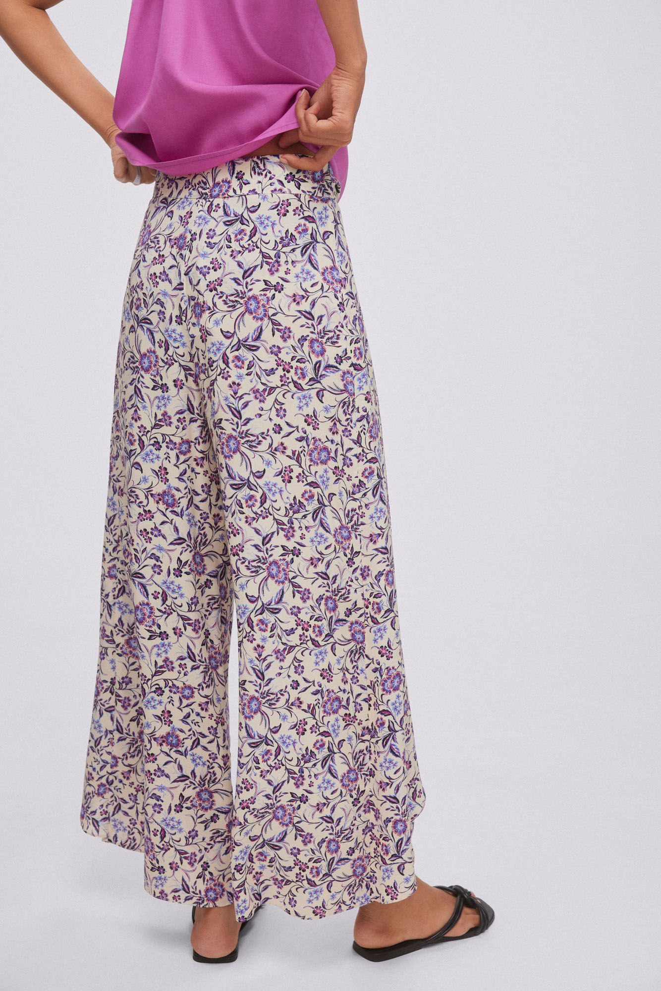 Calça pareô estampada - Azul