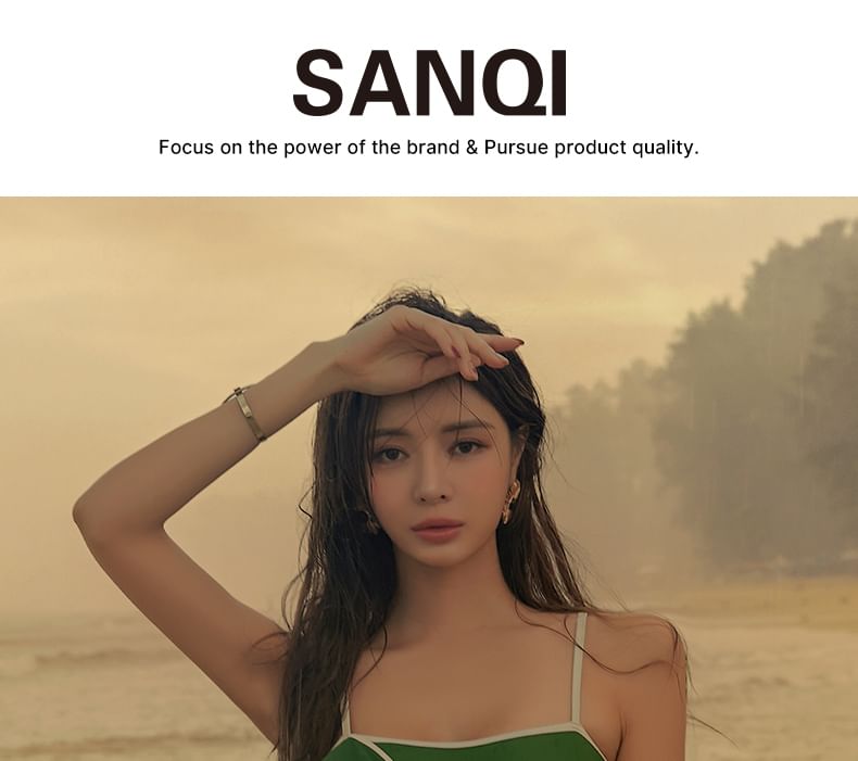SANQI - Badpak met contrasterende strik