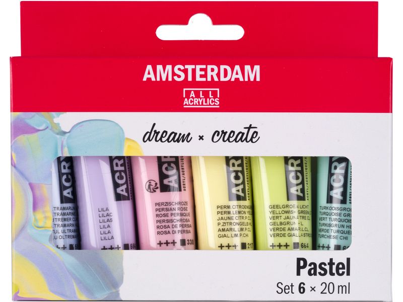 Amsterdam Acrylfarbe Set Pastel 6 Tuben à 20 ml Künstlerfarben